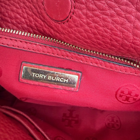 Tory Burch Crossbody Bag Purse Vibrant Red Satchel - Picture 7 of 8